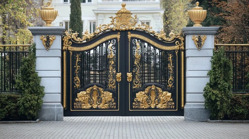Sơn cổng màu vàng đồng/giả đồng